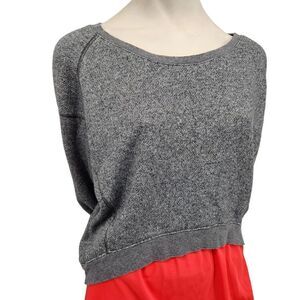 Converse Women's Yoga Top Size XL Gray Long Sleeves Boxy Fit Lagenlook